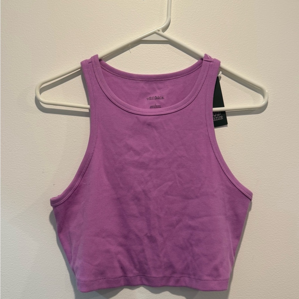 Vibrant Purple Fitted Crop Tank Top